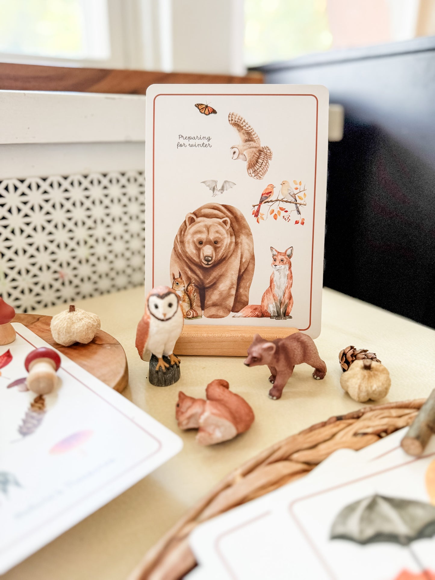 Autumn Season Cards - Chickadees Wooden Toys
