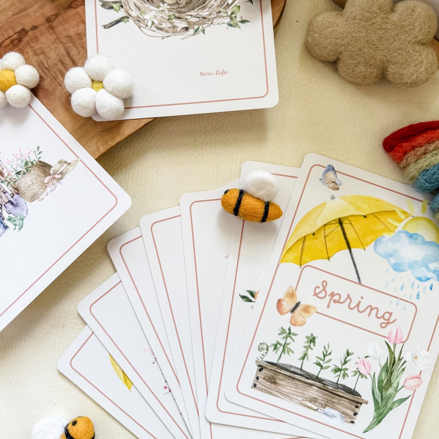 Spring Season Cards - Chickadees Wooden Toys