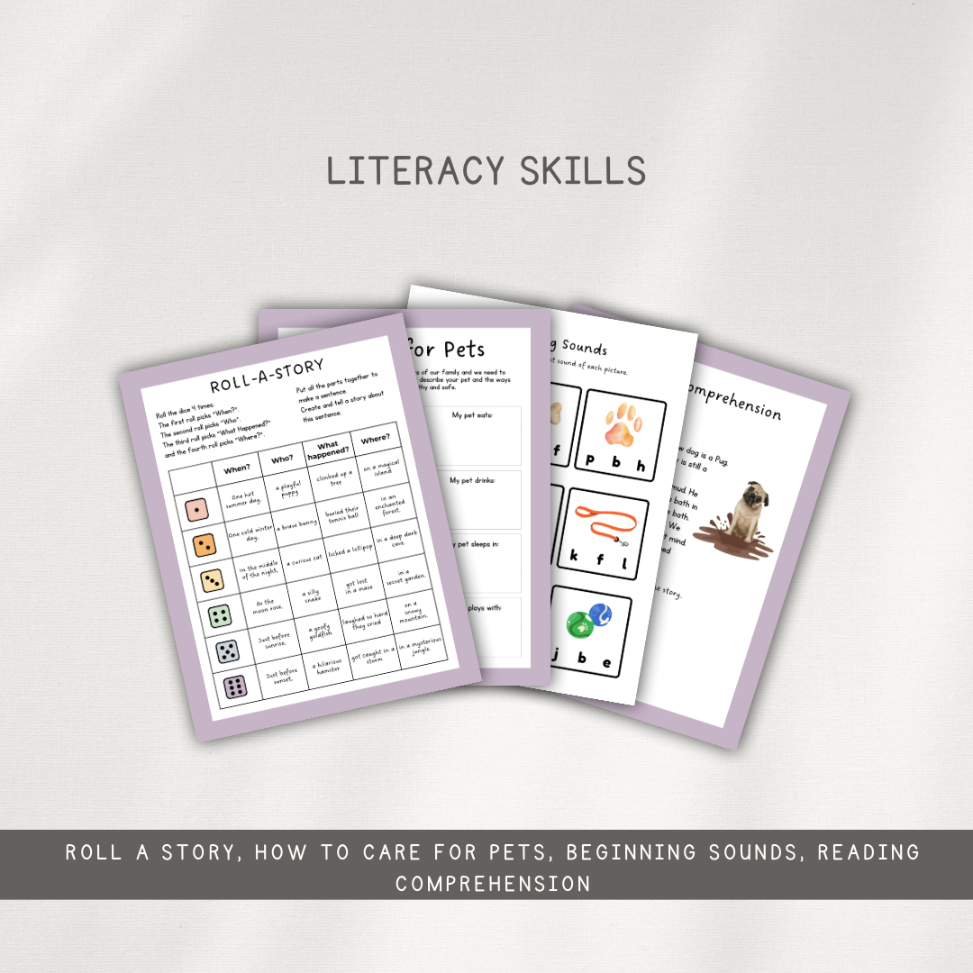 Pet Themed Activity Pages - Chickadees Wooden Toys