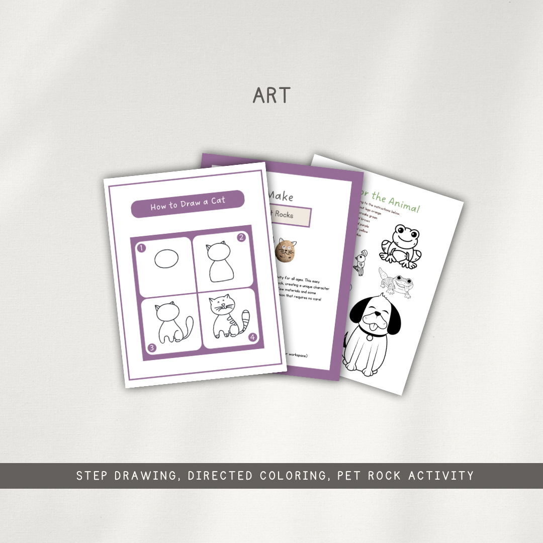 Pet Themed Activity Pages - Chickadees Wooden Toys