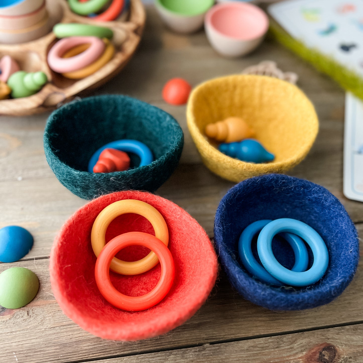 Summer Felt Mini Bowls - Chickadees Wooden Toys
