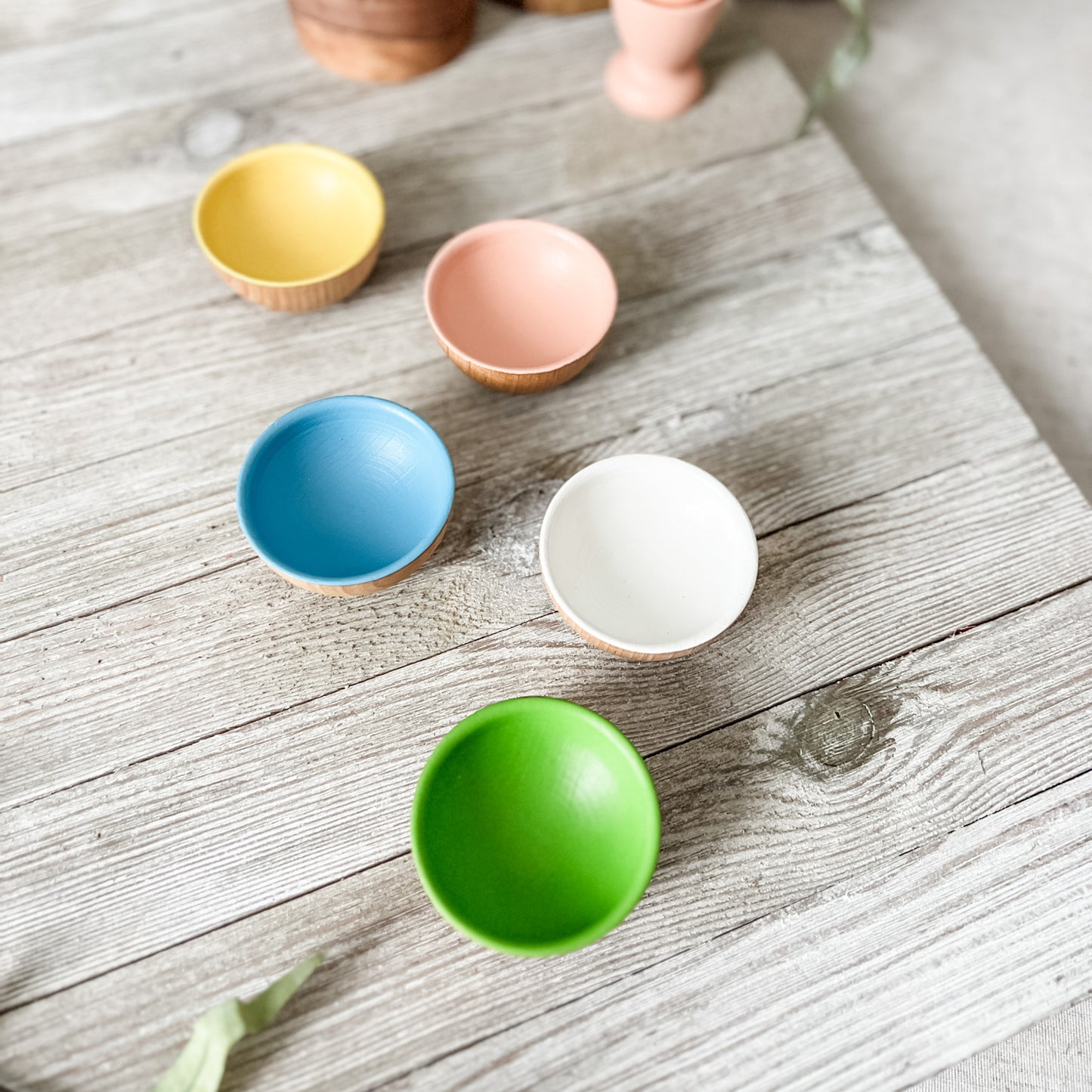 Spring Sorting Bowls - Chickadees Wooden Toys