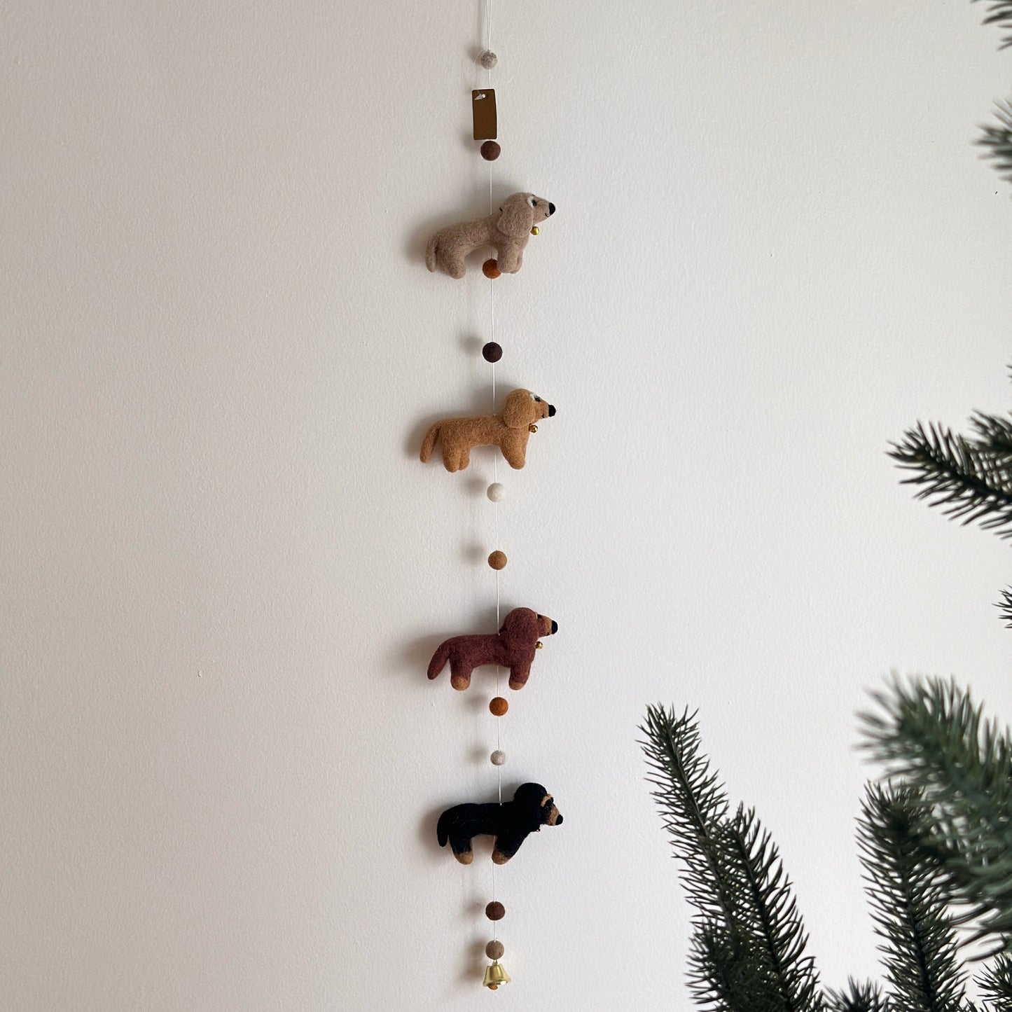 Felt Garland - Dachshund Dog - Chickadees Wooden Toys