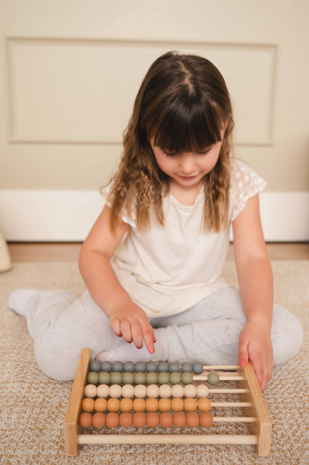 Neutral Wooden Abacus - Chickadees Wooden Toys