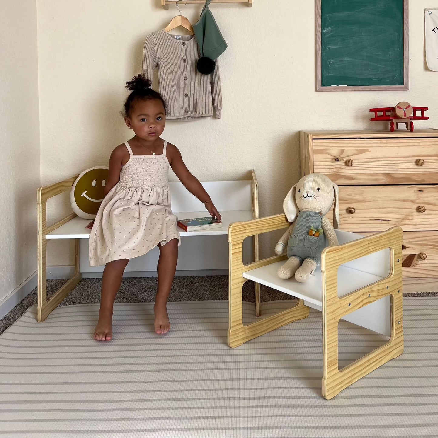 Hanover Weaning Table & Chair Set for Toddlers | Montessori-Style Wood Furniture - Chickadees Wooden Toys