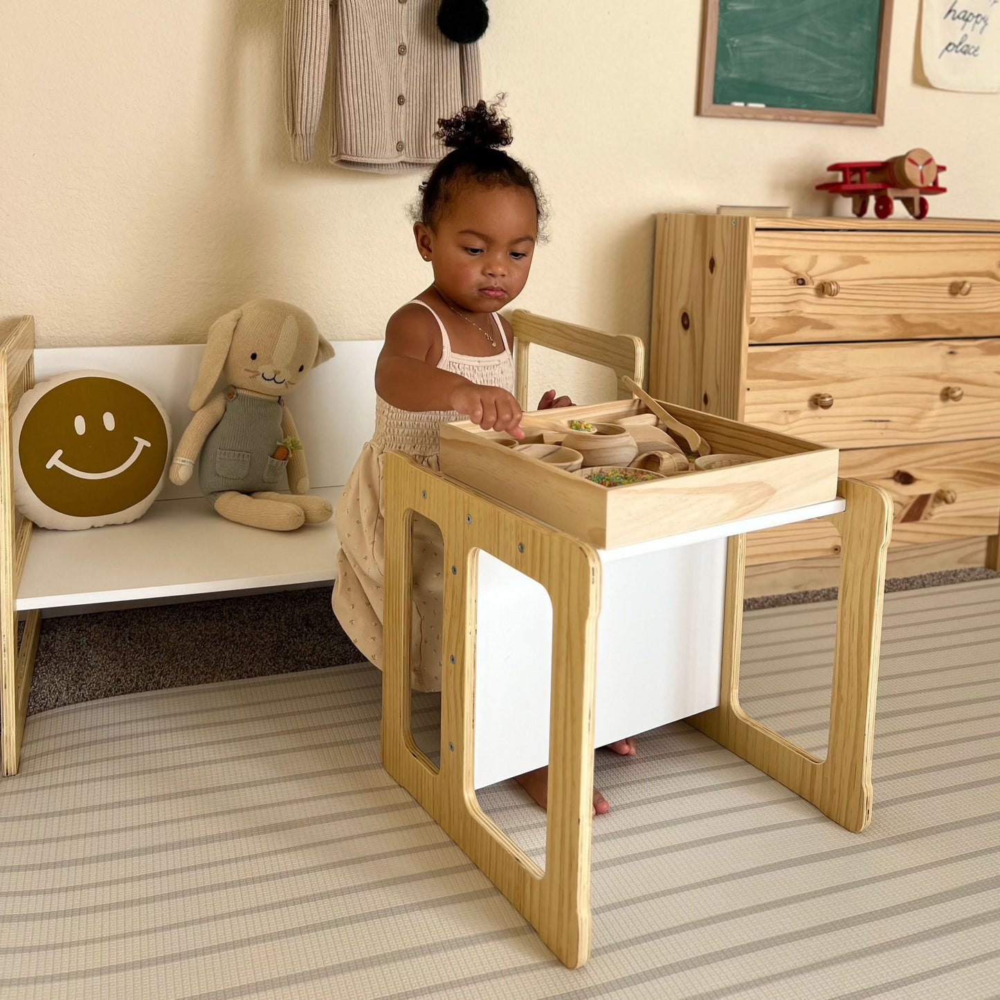 Hanover Weaning Table & Chair Set for Toddlers | Montessori-Style Wood Furniture - Chickadees Wooden Toys