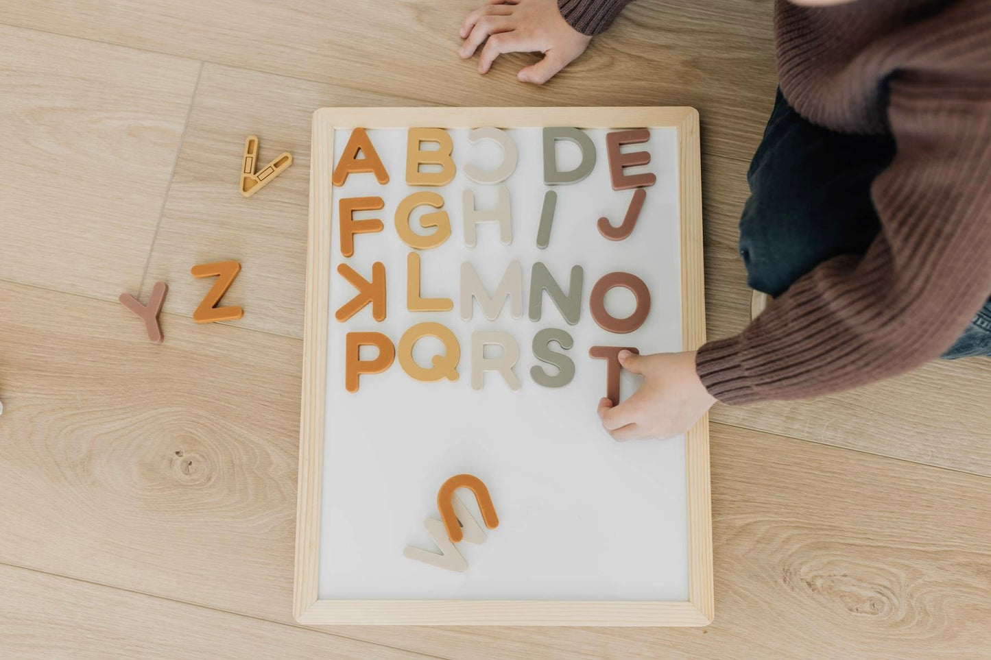 Alphabet Magnet Play Set and Whiteboard Bundle - Chickadees Wooden Toys