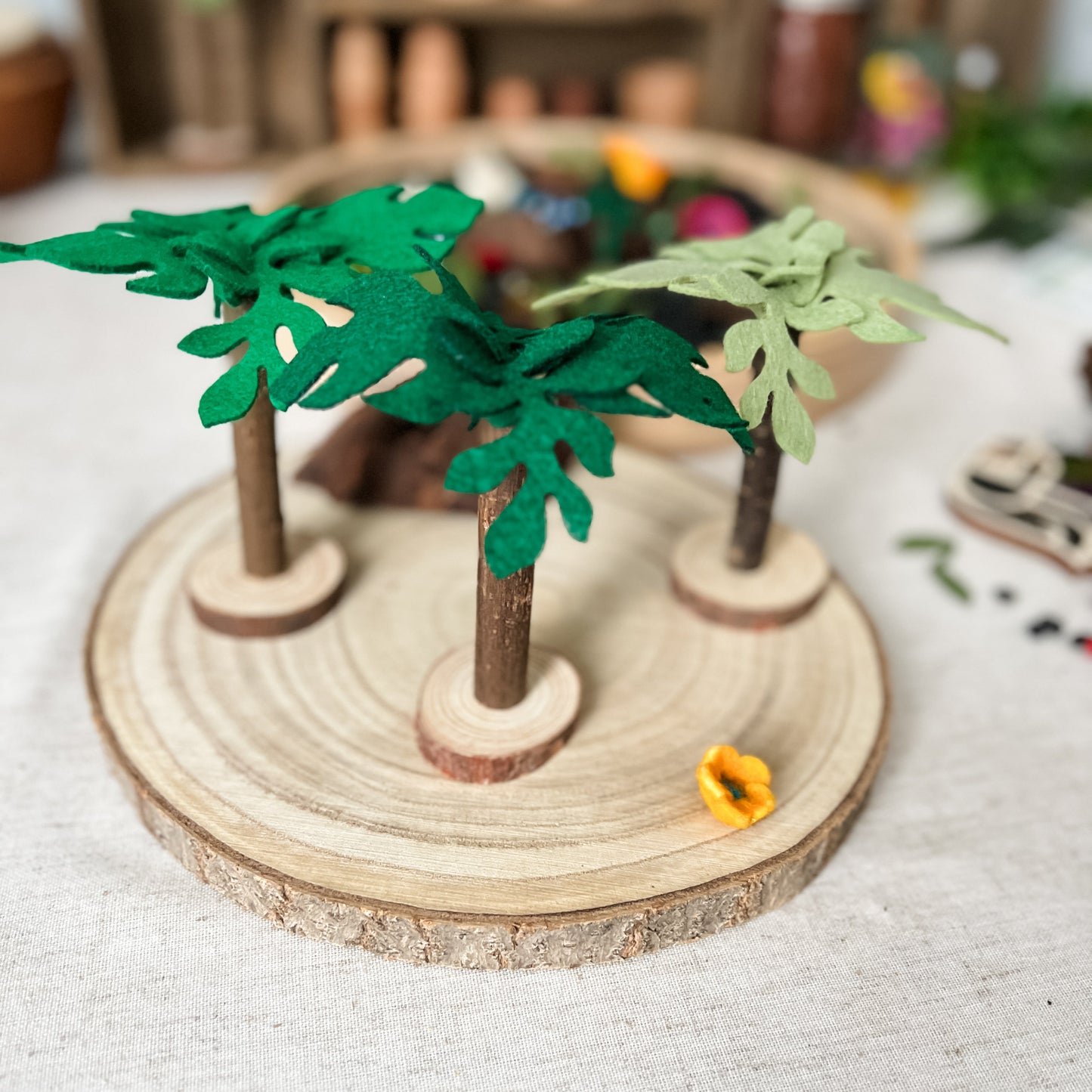 Rainforest Trees - Chickadees Wooden Toys