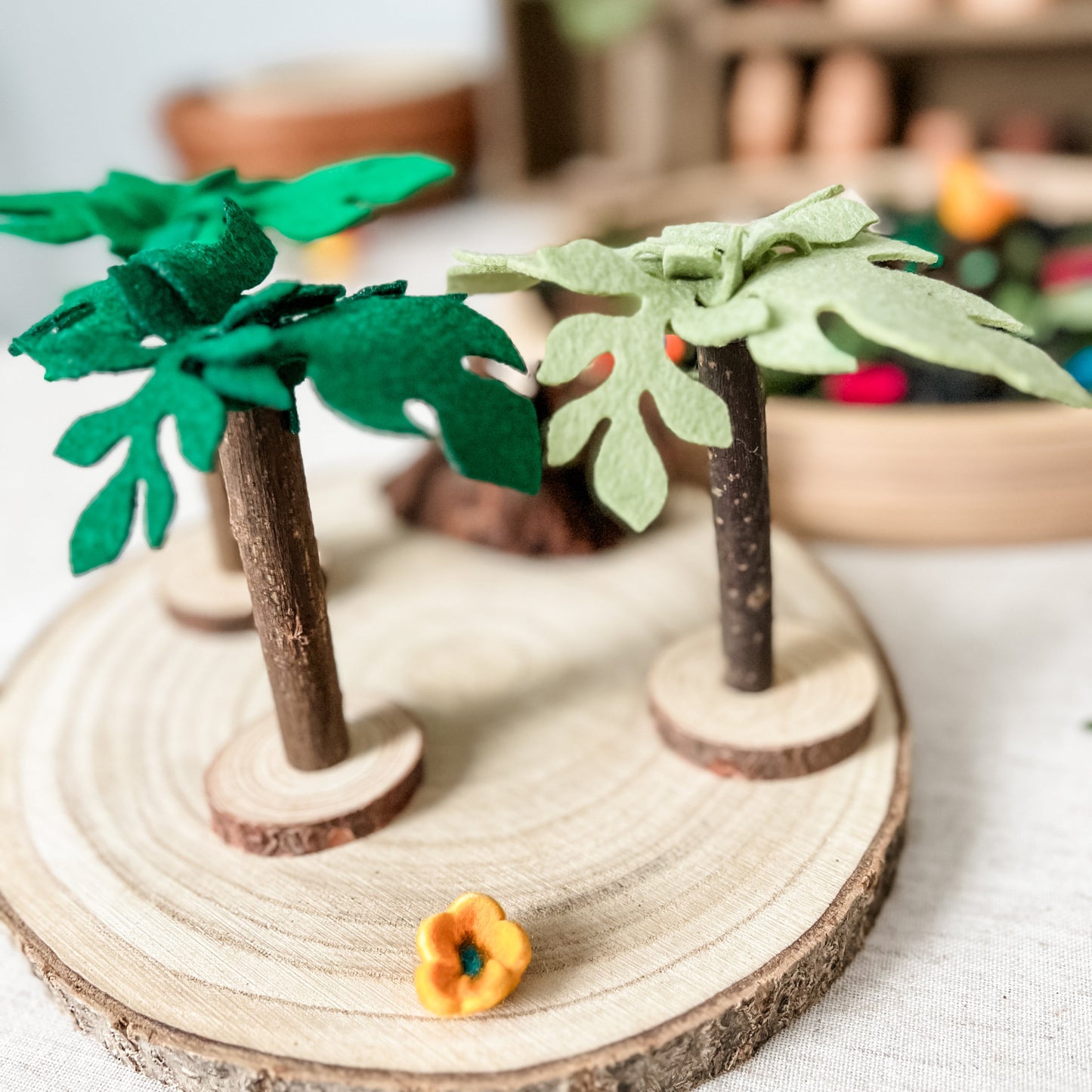 Rainforest Trees - Chickadees Wooden Toys
