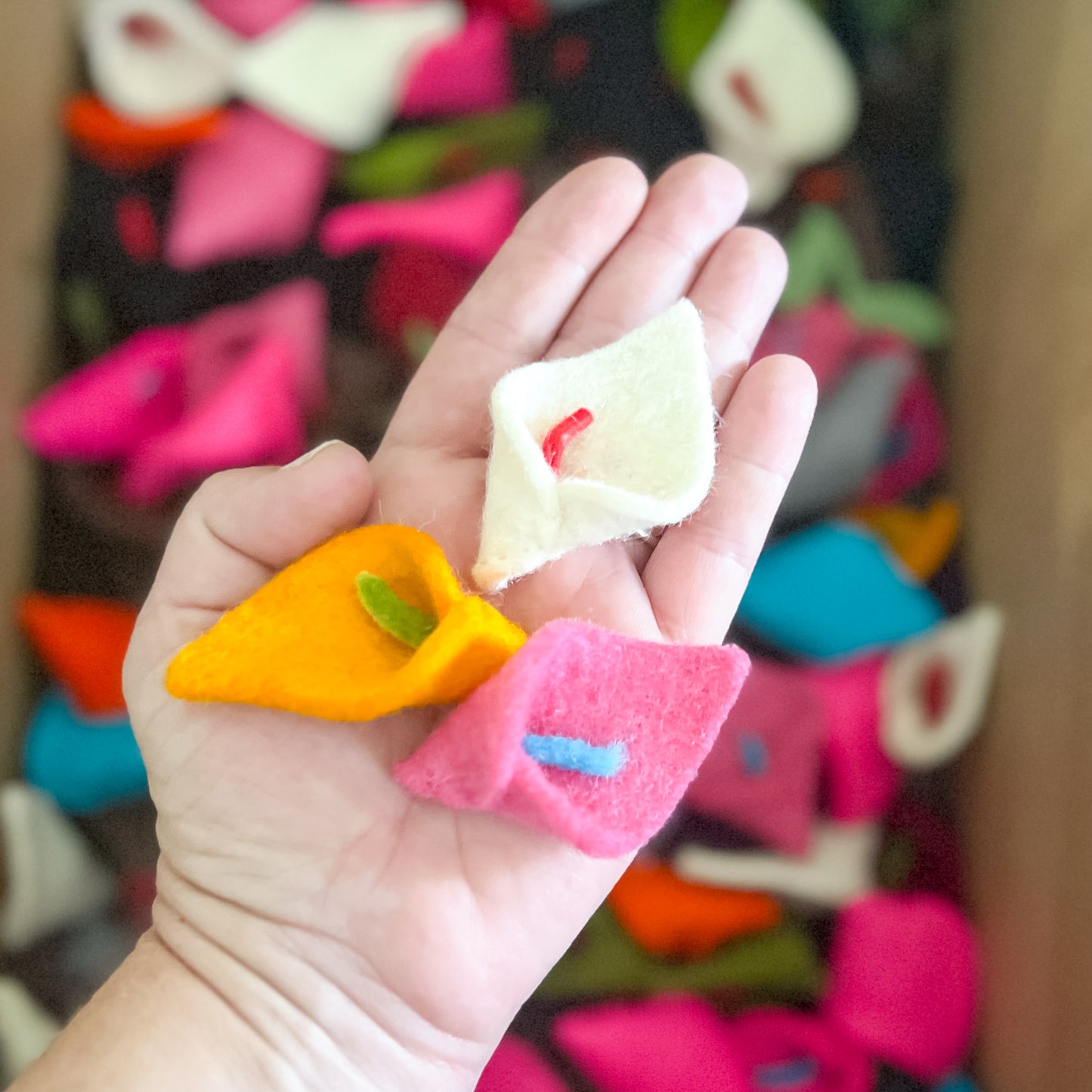 Vibrant Felt Lily Flowers