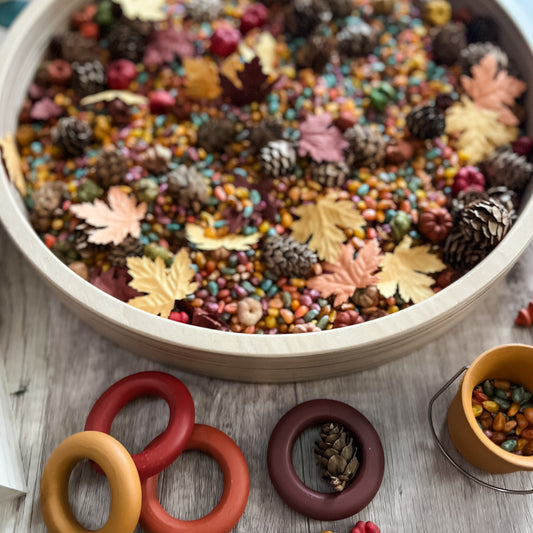 Autumn Time Sensory Bin Filler - Chickadees Wooden Toys