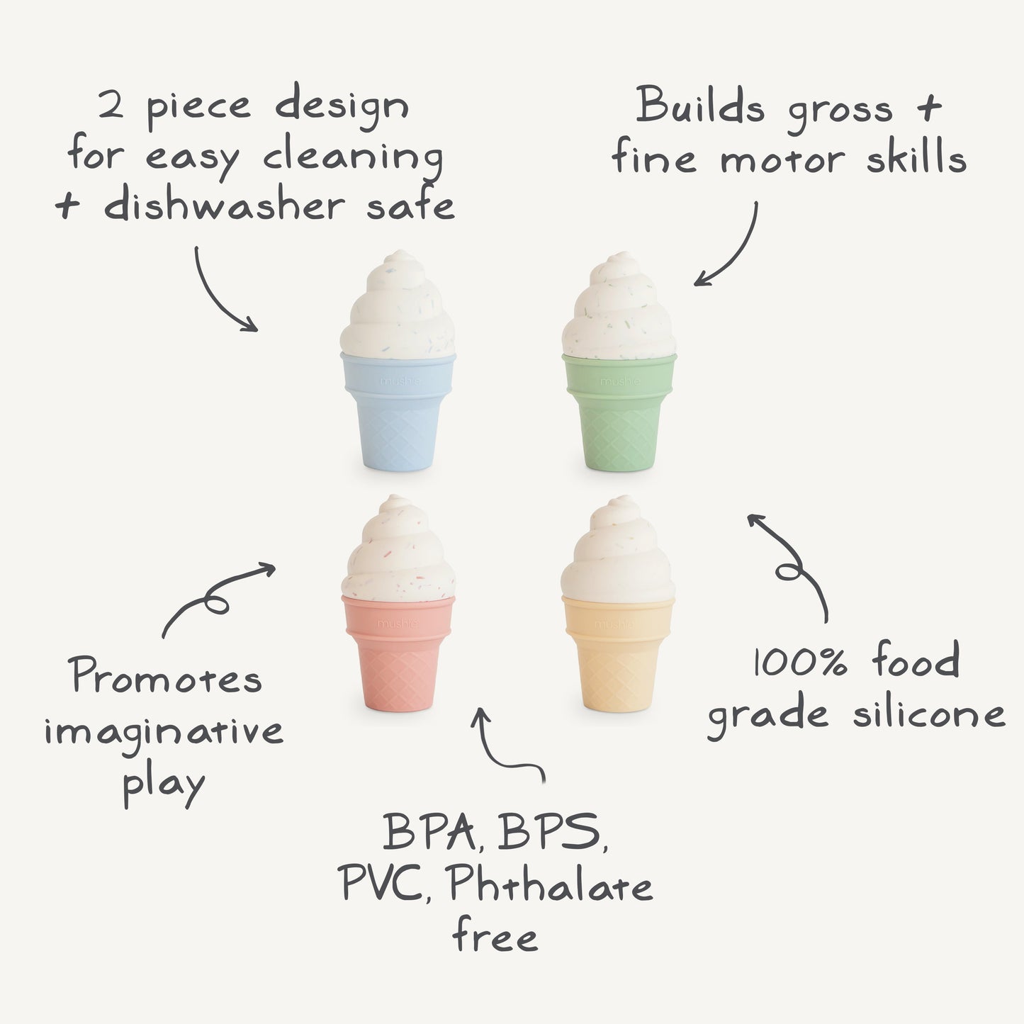Mix and Match Ice Cream Toy - Chickadees Wooden Toys