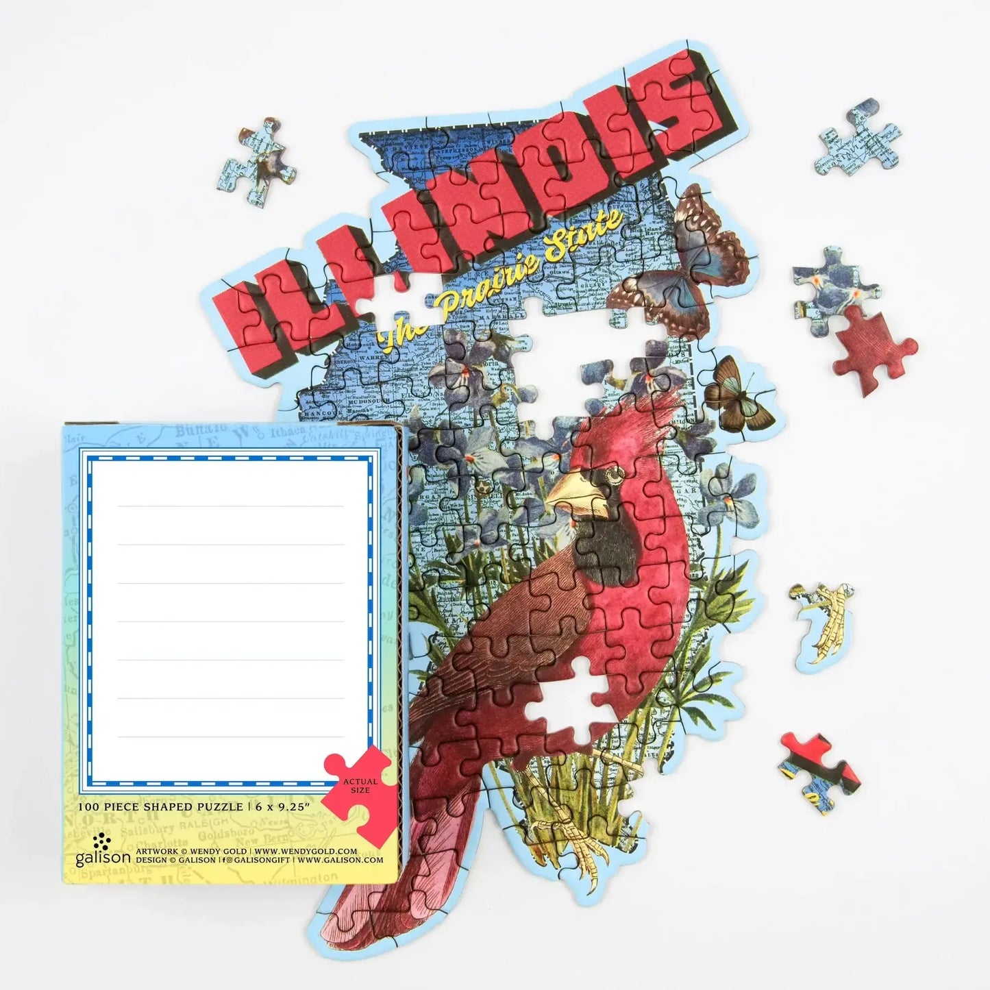 Illinois 100 Piece Mini Shaped Jigsaw Puzzle Galison