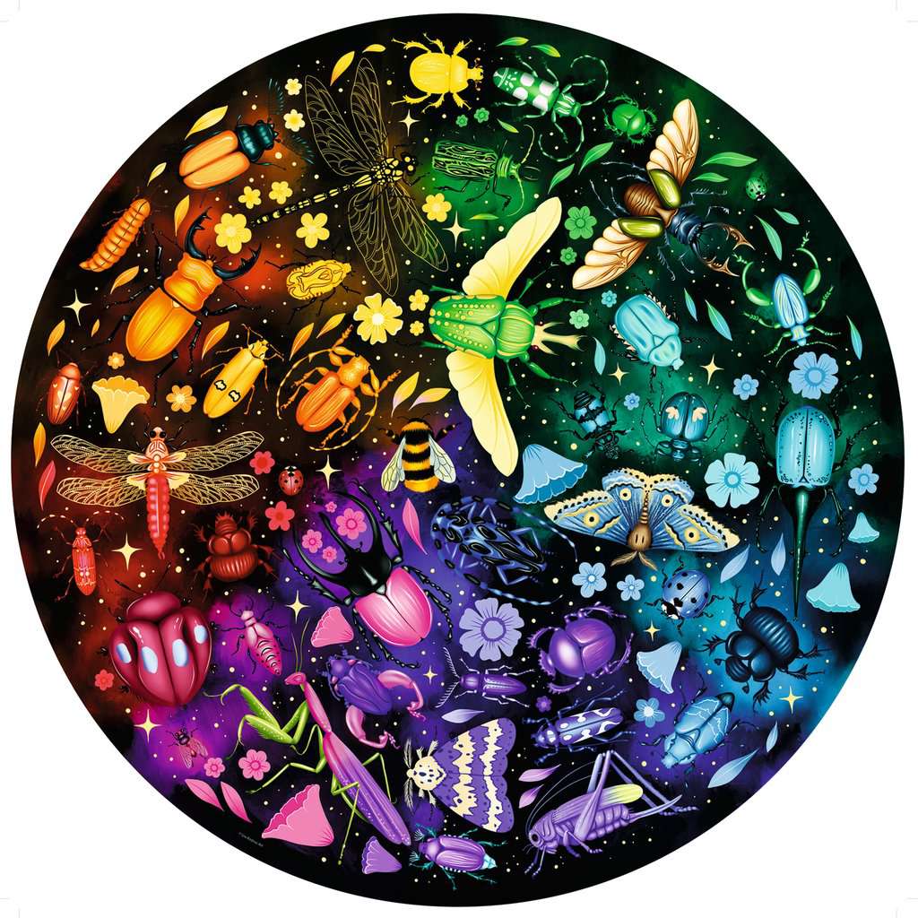Insects "Circle of Colors" 500 Piece Round Jigsaw Puzzle Ravensburger