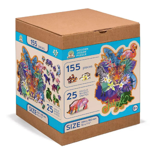 Jungle 155 Piece Wood Jigsaw Puzzle Wooden City - Chickadees Wooden Toys