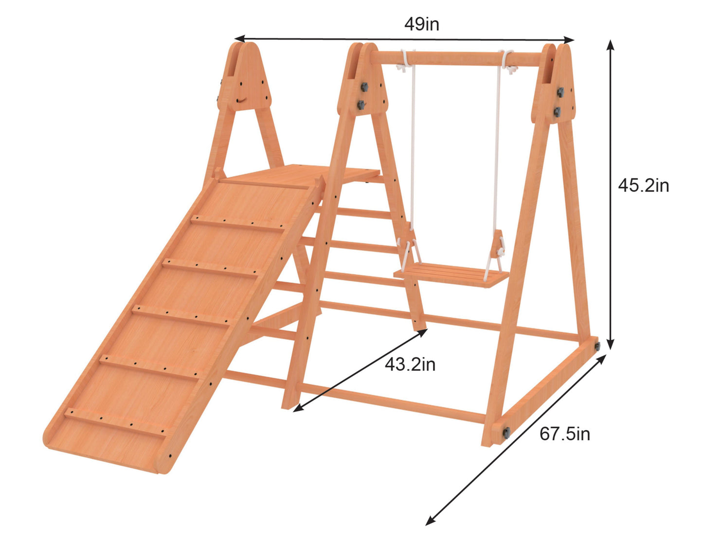 Juniper Folding Indoor & Outdoor Playset | Wooden Climber for Toddlers - Chickadees Wooden Toys