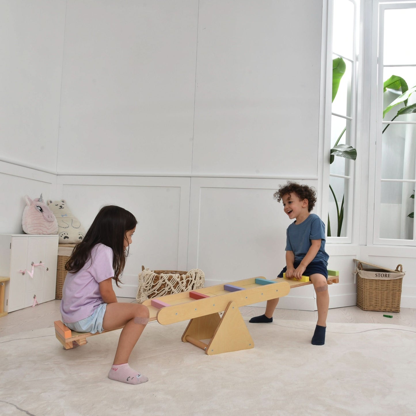 Willow- Rainbow Seesaw and Balance Beam - Chickadees Wooden Toys