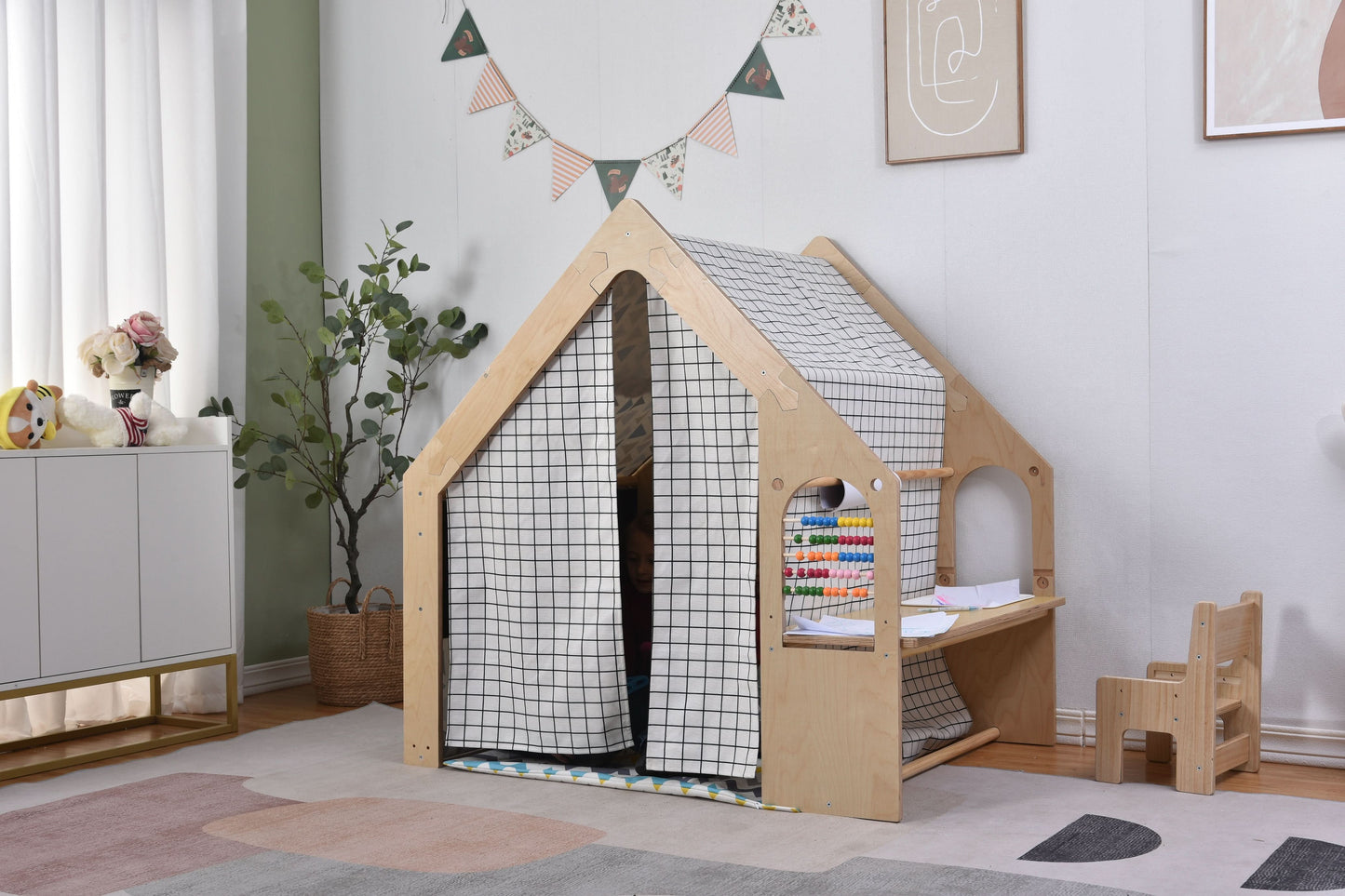 Flair - Avenlur Wood house Desk with Chair - Chickadees Wooden Toys