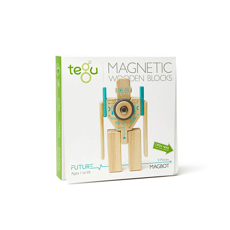 Magbot <br>Magnetic Wooden Blocks <br>Future Collection, 9 pieces - Chickadees Wooden Toys