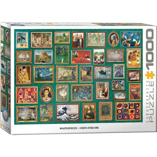 Masterpieces Collage Green 1000 Piece Jigsaw Puzzle Eurographics