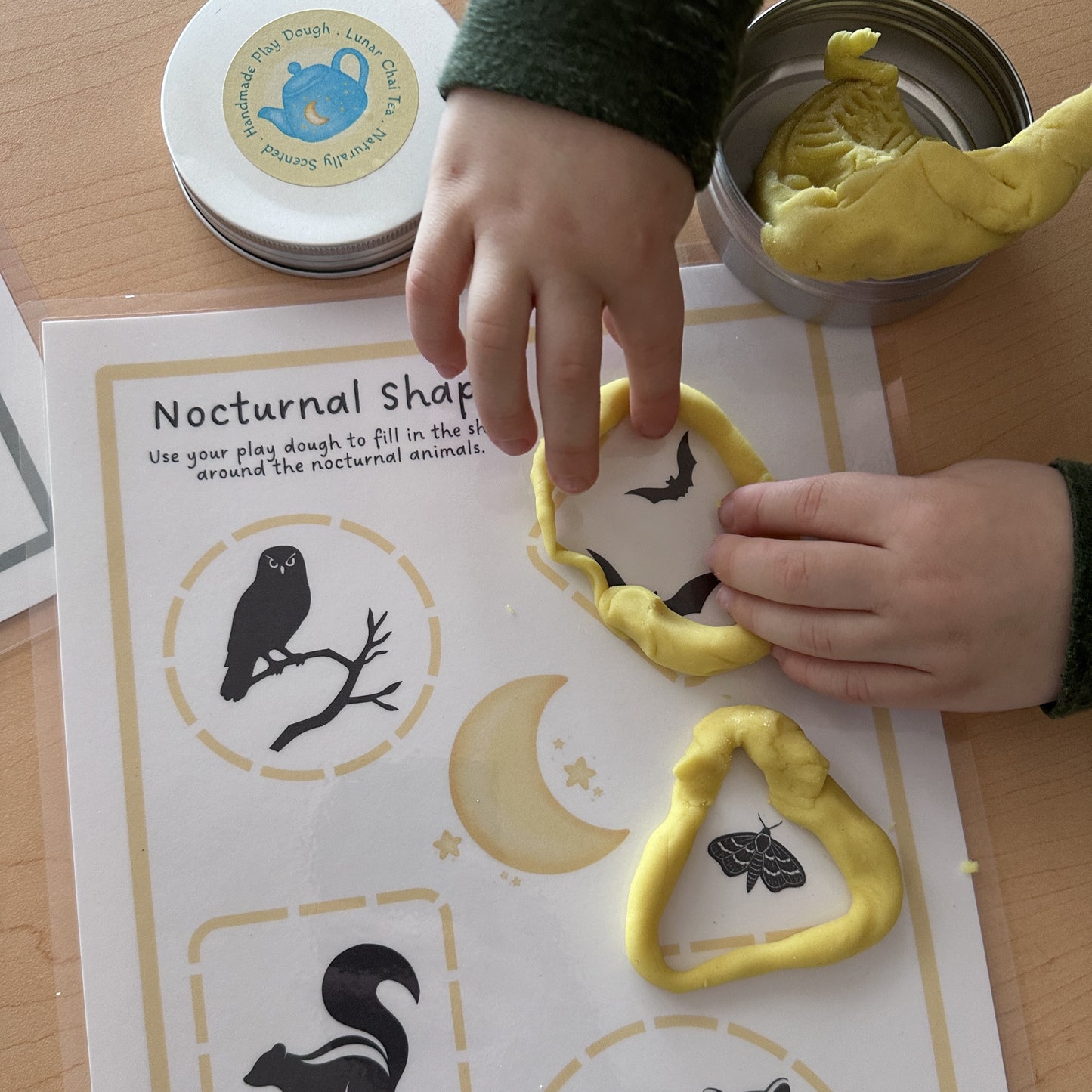10 Moon Themed Play Dough Mats - Digital Download - Chickadees Wooden Toys