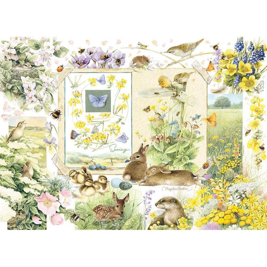 Nature Journal Spring 1000 Piece Jigsaw Puzzle Cobble Hill - Chickadees Wooden Toys
