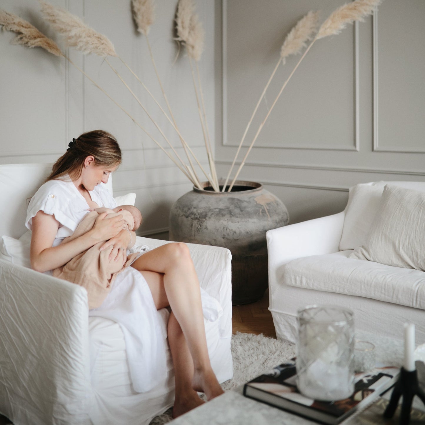 Organic Cotton Muslin Swaddle Blanket - Chickadees Wooden Toys