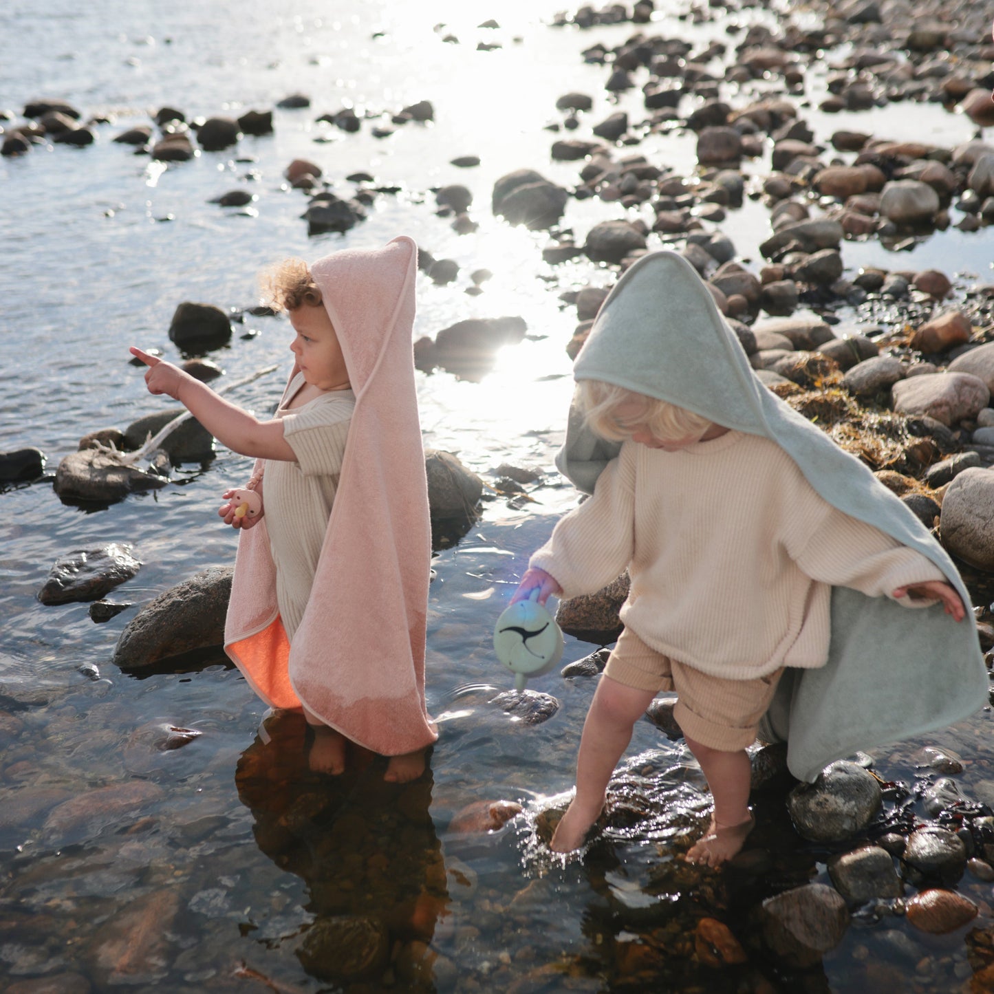 Organic Cotton Baby Hooded Towel - Chickadees Wooden Toys