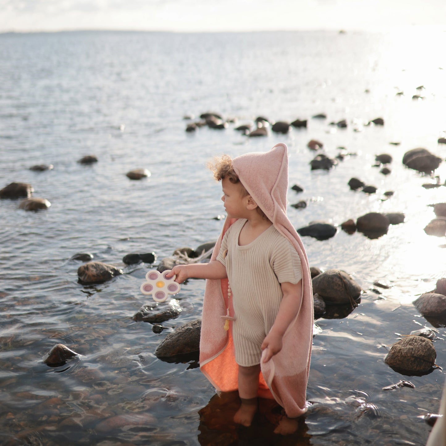 Organic Cotton Baby Hooded Towel - Chickadees Wooden Toys