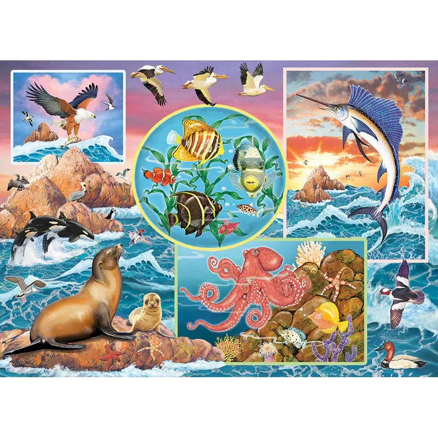 Ocean Magic 350 Piece Family Jigsaw Puzzle Cobble Hill - Chickadees Wooden Toys