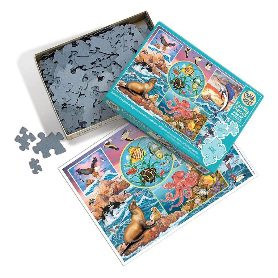 Ocean Magic 350 Piece Family Jigsaw Puzzle Cobble Hill - Chickadees Wooden Toys