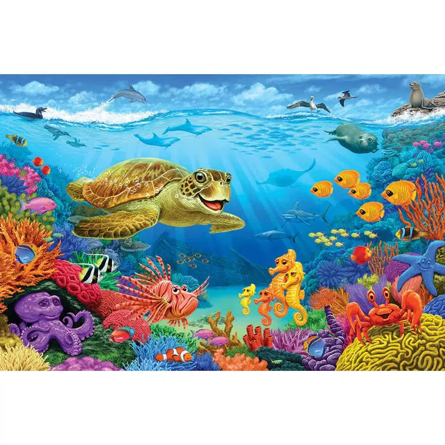 Ocean Reef 36 Piece Floor Jigsaw Puzzle Cobble Hill - Chickadees Wooden Toys