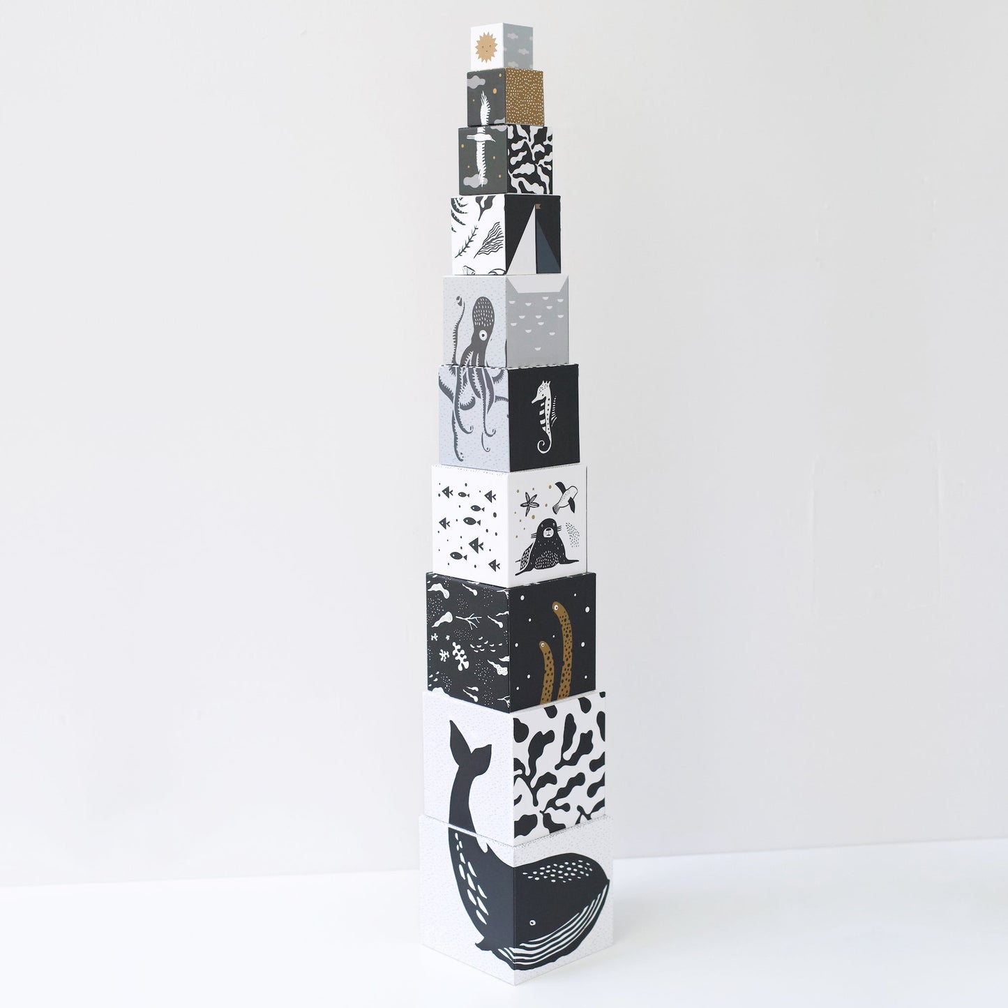Nesting Blocks - Ocean Animals - Chickadees Wooden Toys