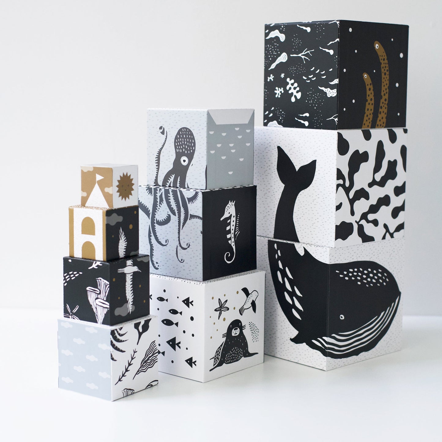 Nesting Blocks - Ocean Animals - Chickadees Wooden Toys