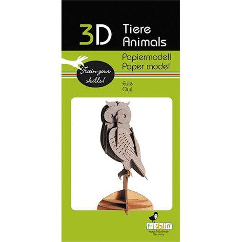 Owl 3D Cardboard Model Kit Fridolin