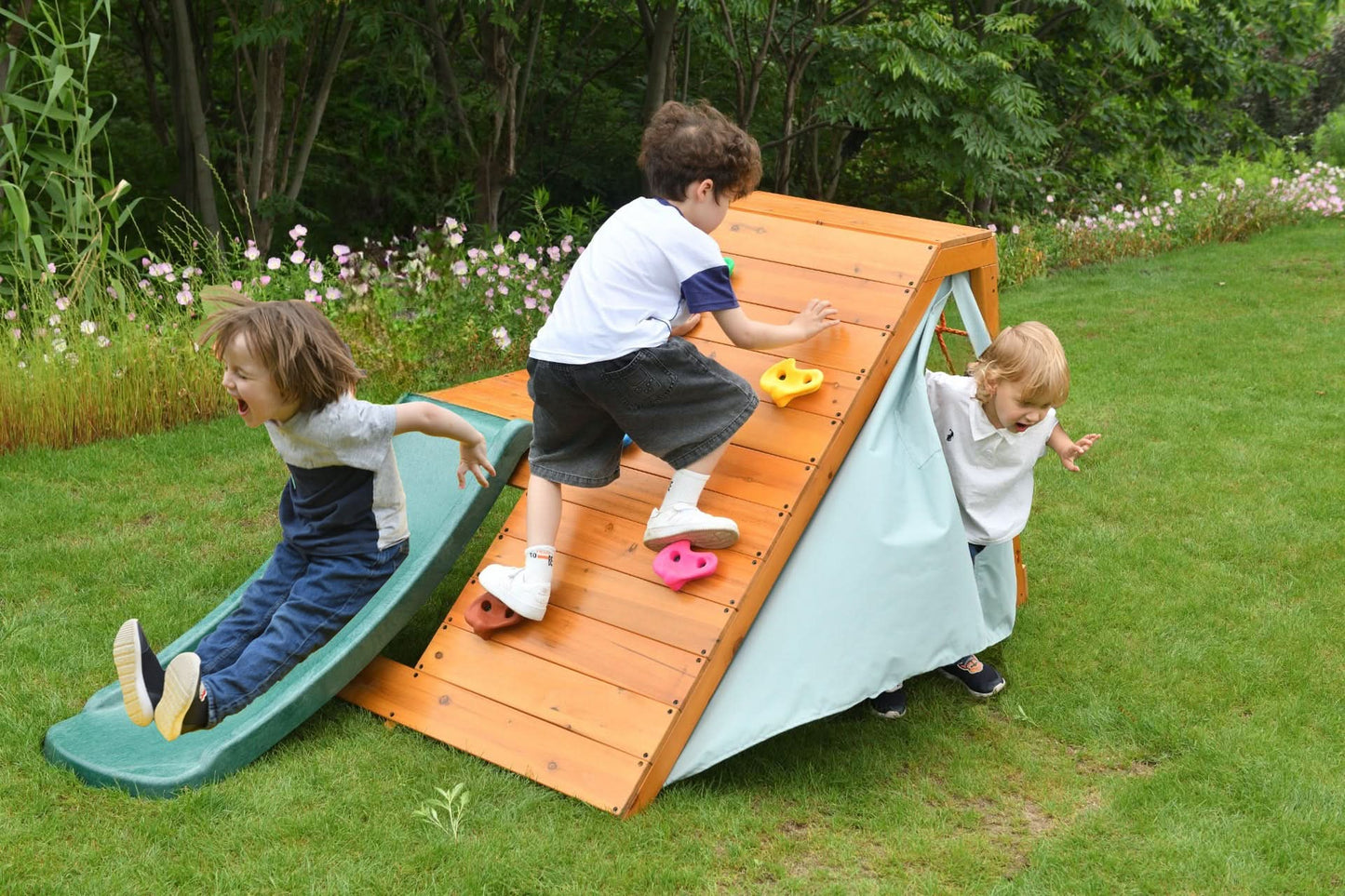 Palm - 5-in-1 Outdoor and Indoor Playground Playset - Chickadees Wooden Toys