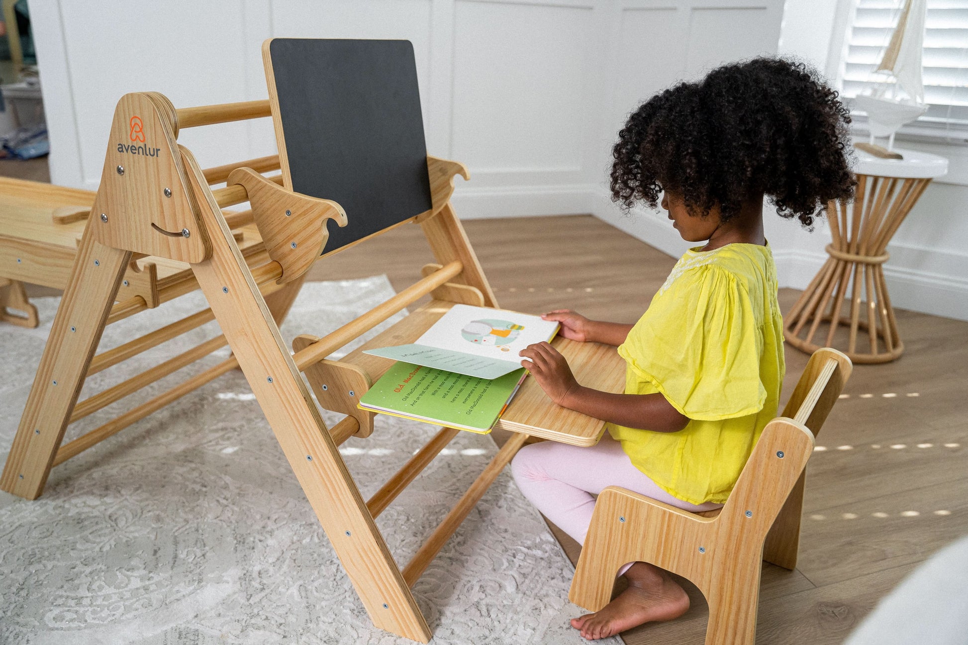 Desk and Chair Attachment to the Hazel & Olive - Chickadees Wooden Toys