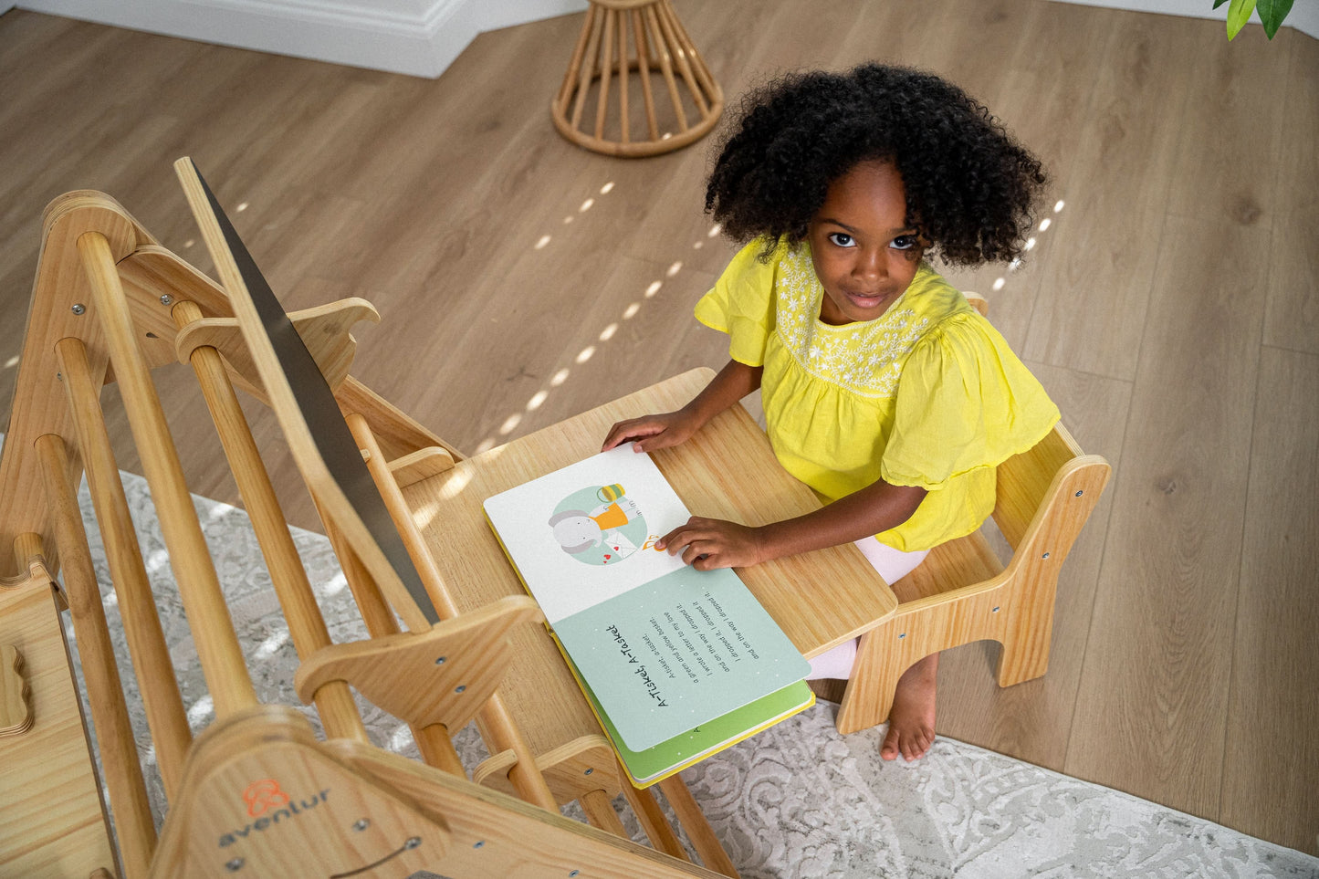 Desk and Chair Attachment to the Hazel & Olive - Chickadees Wooden Toys