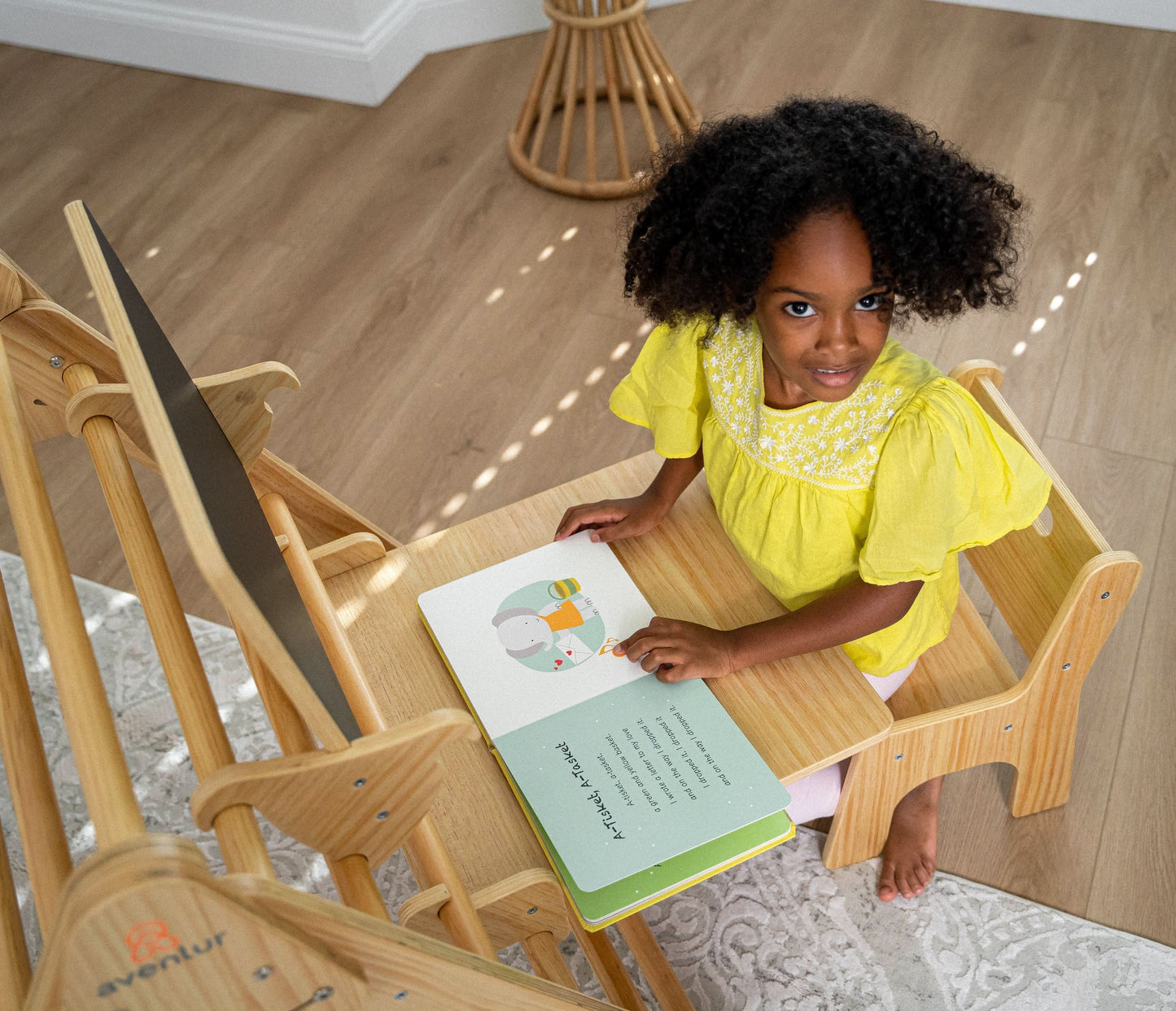 Desk and Chair Attachment to the Hazel & Olive - Chickadees Wooden Toys