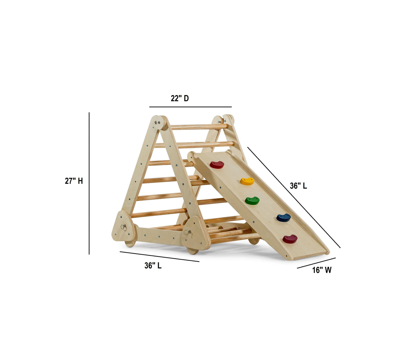 Vicus- Triangle Ladder with Ramp - Chickadees Wooden Toys
