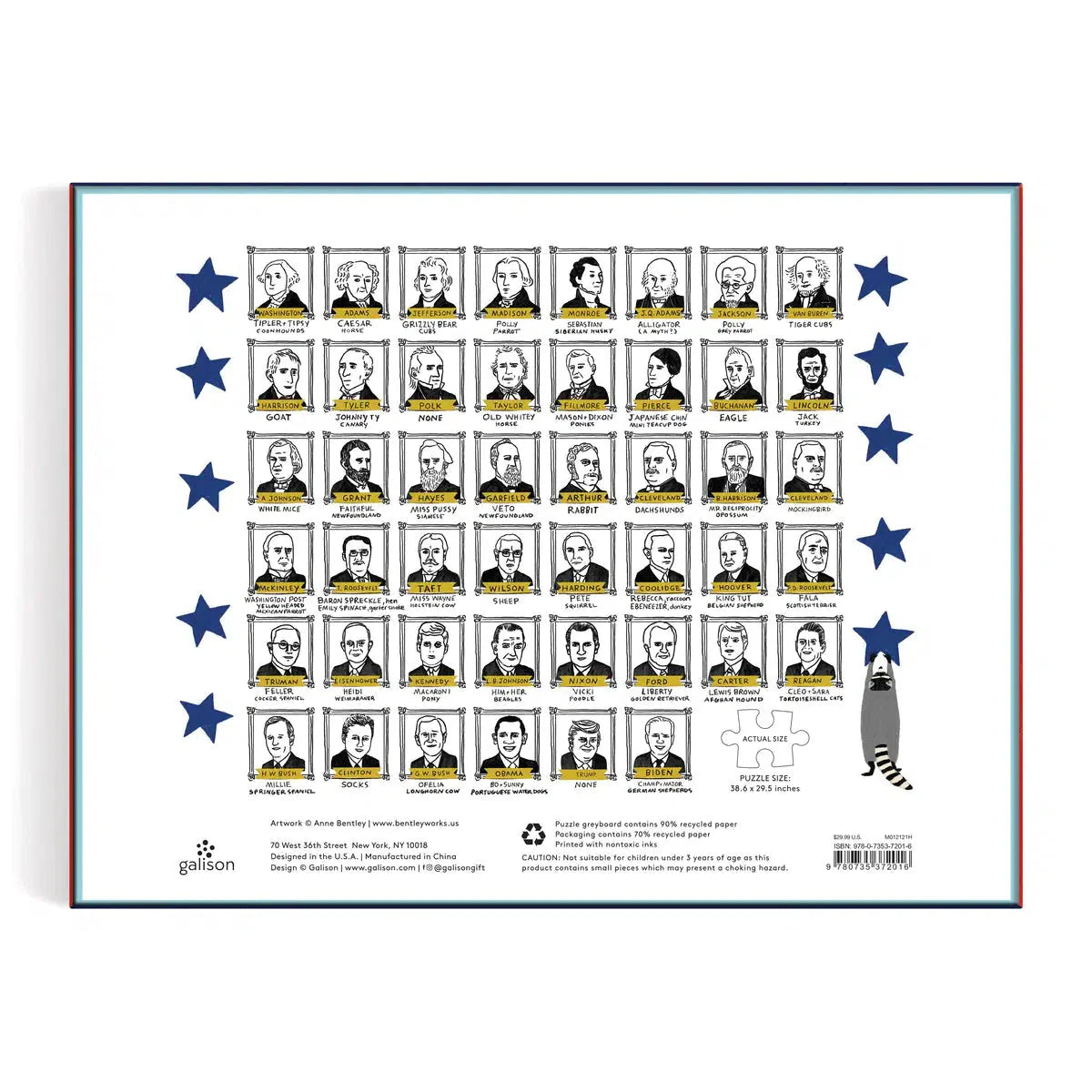 Presidents' Pets 2000 Piece Jigsaw Puzzle Galison