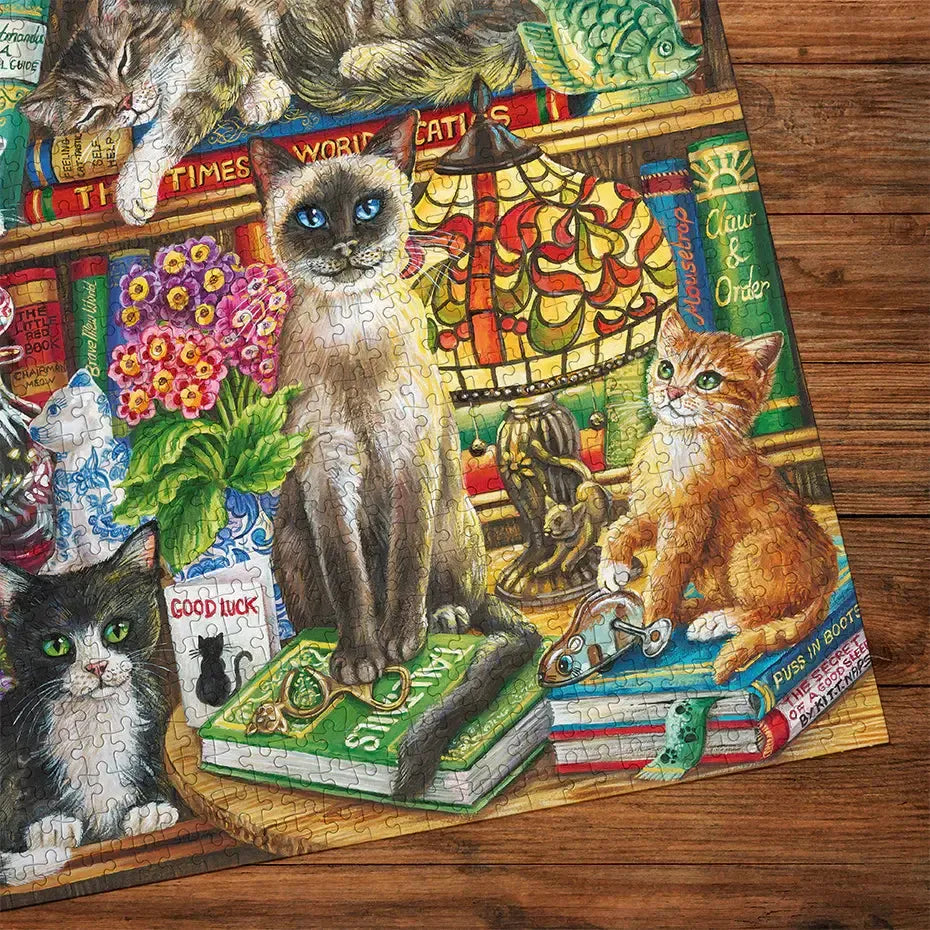 Puss In Books 1000 Piece Jigsaw Puzzle Gibsons