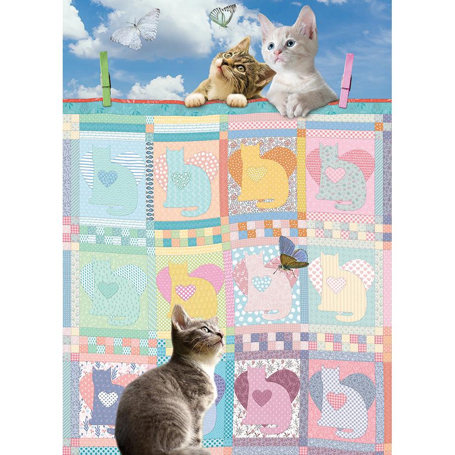 Quilted Kittens 500 Piece Jigsaw Puzzle Cobble Hill