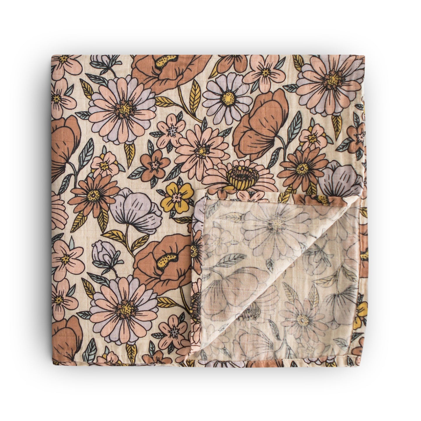 Organic Cotton Muslin Swaddle Blanket - Chickadees Wooden Toys