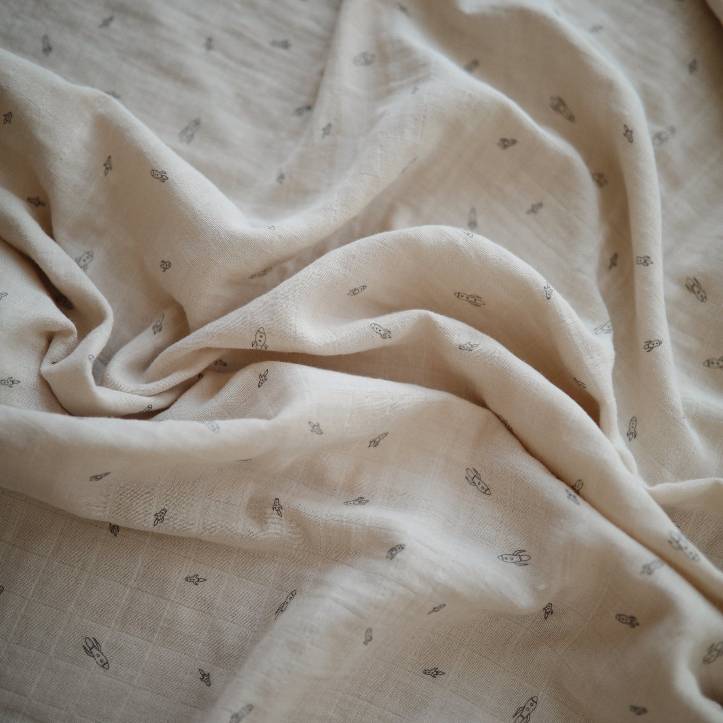 Organic Cotton Muslin Swaddle Blanket - Chickadees Wooden Toys