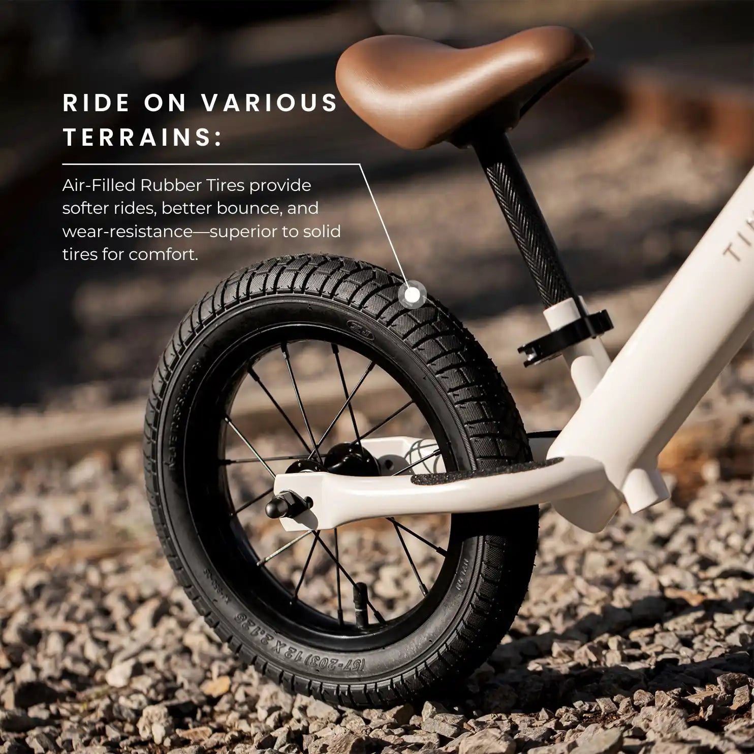 Tiny Land® Balance Bike - Milky White - Chickadees Wooden Toys