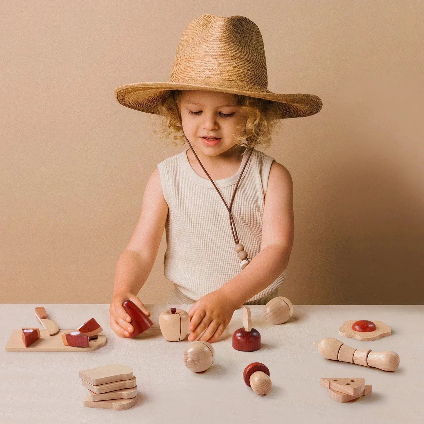 Tiny Land® Play Kitchen Accessories – Play Food for Play Kitchen: Wooden Cut and Play Food Toys - Chickadees Wooden Toys