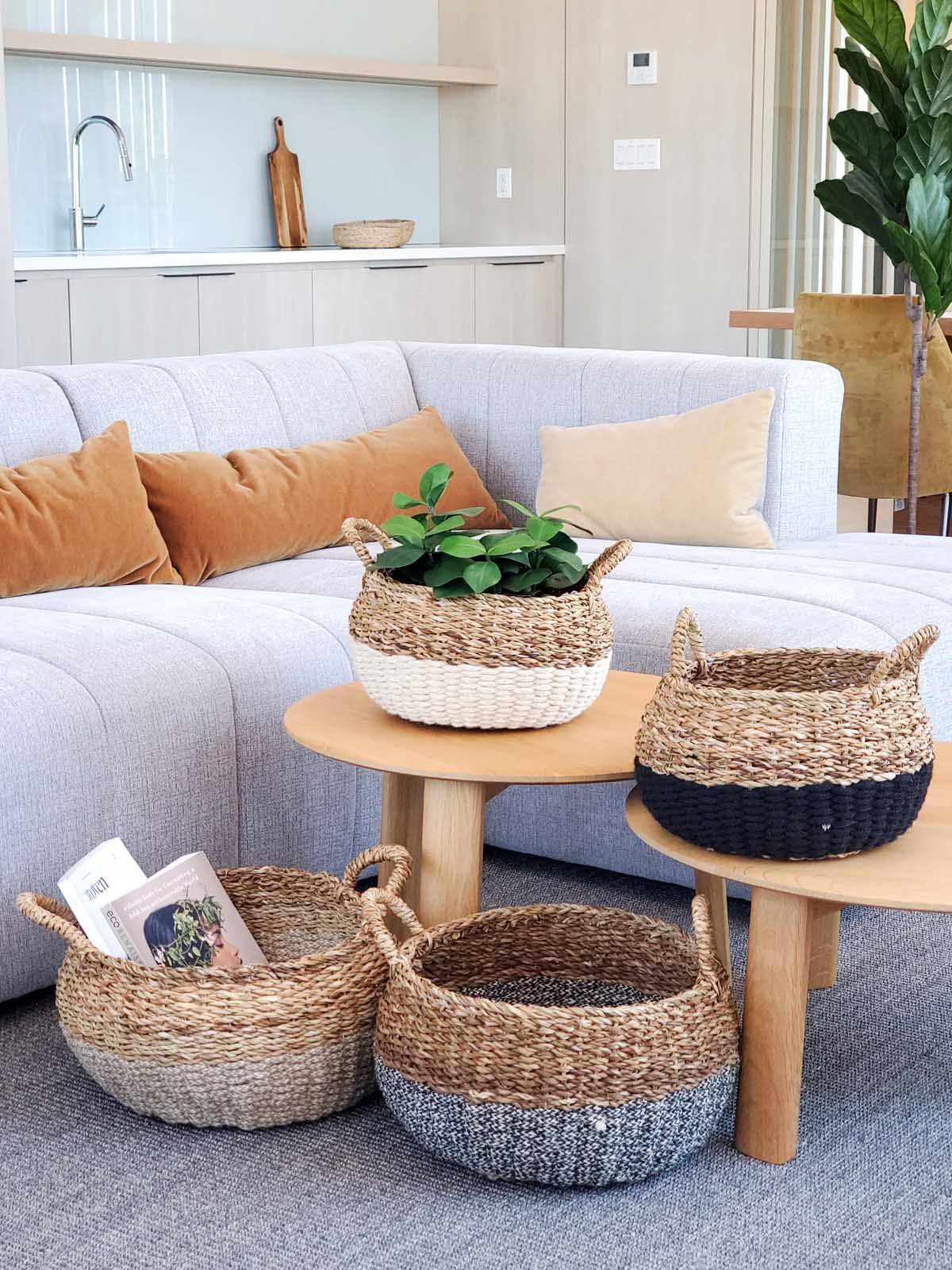 Ula Floor Basket - Black - Chickadees Wooden Toys
