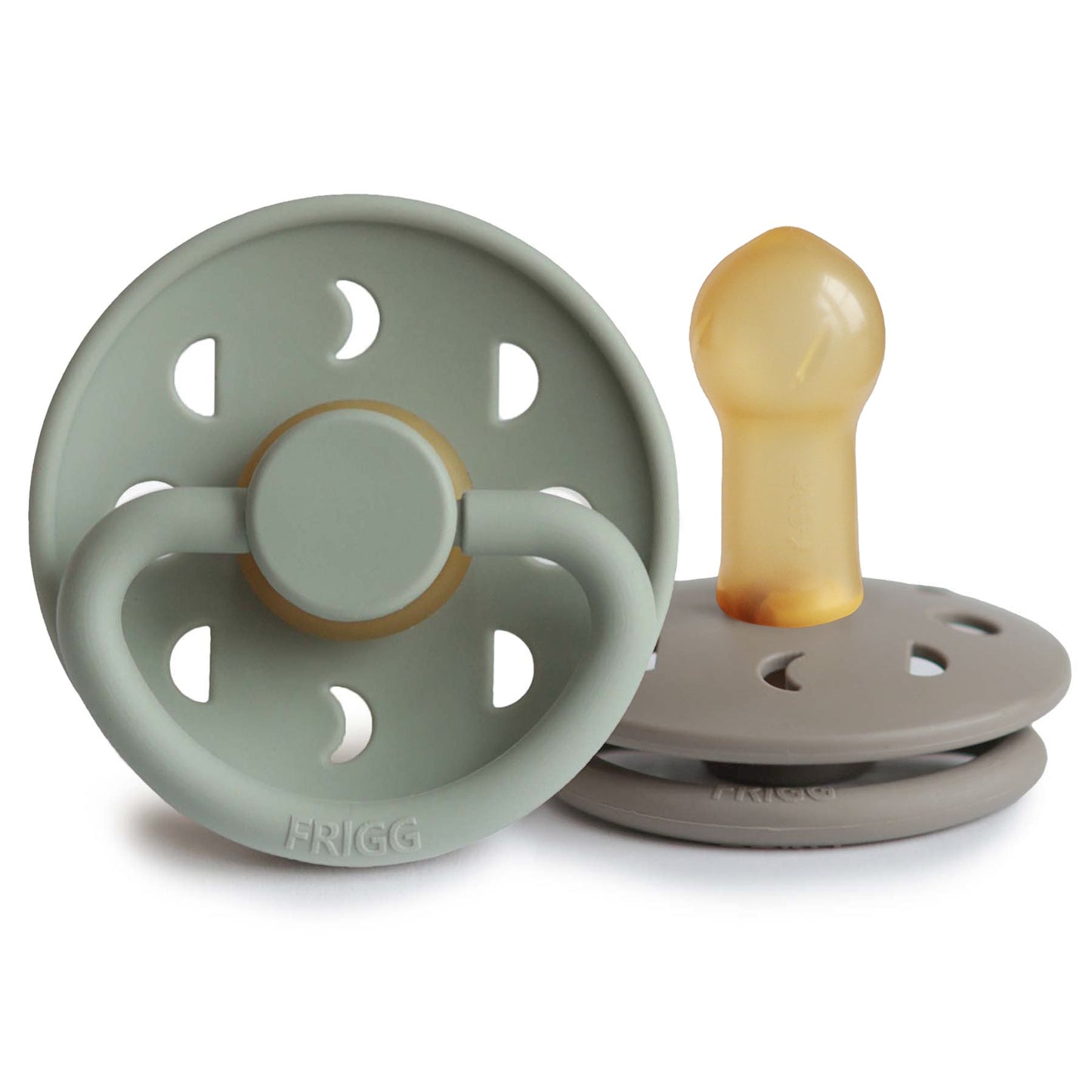 FRIGG Moon Natural Rubber Pacifier 2-Pack - Chickadees Wooden Toys