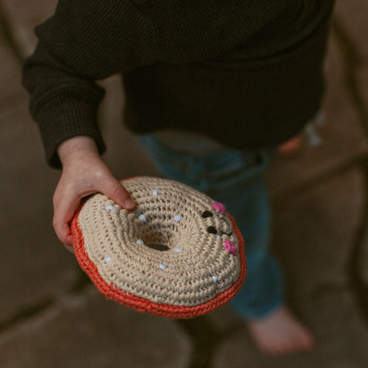 Pretend Play Food Rattle - Salmon Bagel - Chickadees Wooden Toys